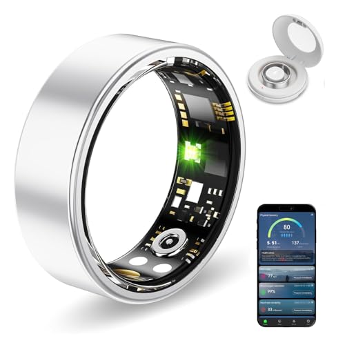 Smart Health Rings for Women Men, Fitness Tracker with Heart Rate, Blood Oxygen, HRV, Sleep Tracker, Step Tracker, No Subs...