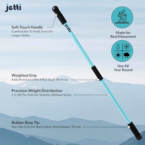 Weighted Walking Sticks for Seniors, Women & Men – 1.2lb Each Ergonomic Hiking Poles for Balance, Posture & Stability – Du...