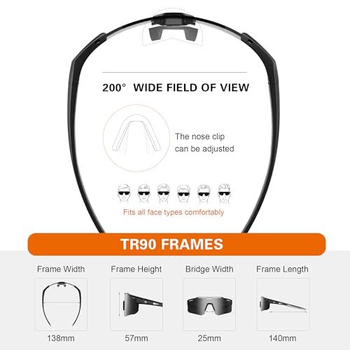 suoso Cycling Polarized Sunglasses for Men: UV400 Protection Glasses Running Baseball Softball Sports Goggles for Youth Women