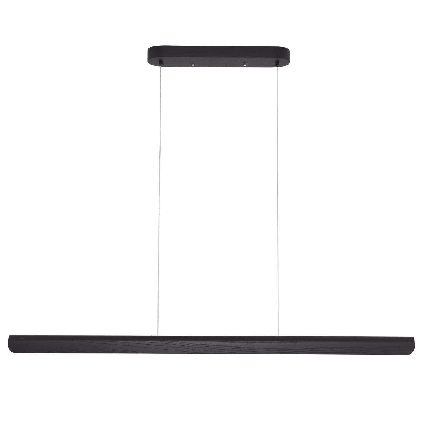Yisdesign 55Inch Wood Led Linear Pendant Light  Dimmable Wood Ceiling Lamp Minimalist Linear Chandelier  40W Warm Light 3000K  Modern Kitchen Island Dining Room Lighting Black Adjustable Height