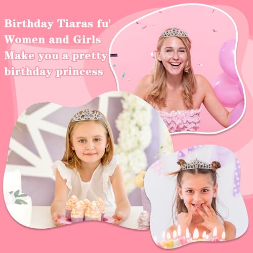 Grevosea 16 Pcs Tiaras for Women, Glitter Rhinestone Princess Crowns Headbands Crystal Tiara Birthday Crown for Girls Wedd...