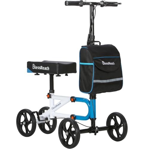 Knee Scooter，Knee Scooter for Adults for Foot Surgery，Knee Walker for Foot Injuries Compact Crutch Alternative with Dual B...