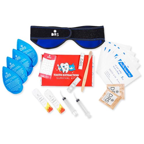 Wisdom Teeth Recovery Kit | Reusable Head Wrap with Ice Packs | Oral Irrigation Syringe, Salt Water Rinse, Gauze, Tea Bag...