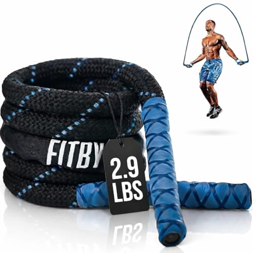 Weighted Jump Rope - 2.9lbs, 9.9 Feet Long Jump Ropes for Fitness, Home Workout Rope, Skipping Rope for Exercise, Total Bo...