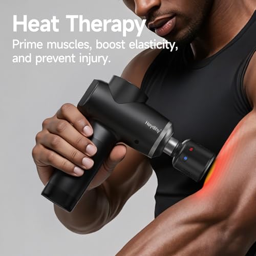 HEYCHY Percussion Massage Gun Deep Tissue with Heat and Cold Head, Portable Handheld Muscle Massager, Percussion Back Body...
