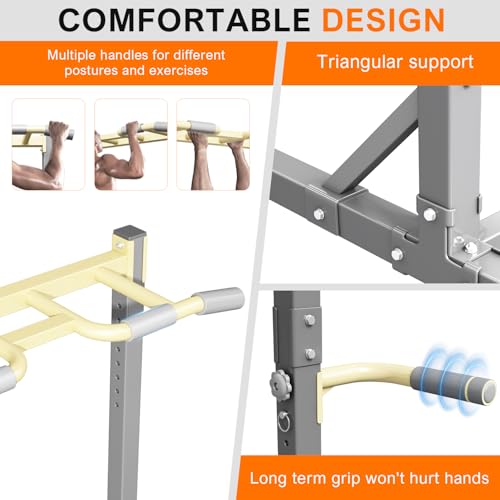 DONIUZ Multi-function Pull Up Station, Portable Workout Equipment with Pull Up Bar and Dip Station for Home Gym, Support 6...