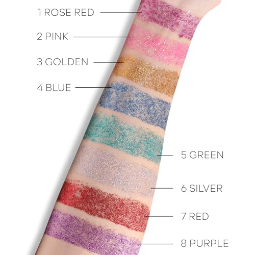 KYDA Body Glitter Stick, Chunky Glitter Gel for Face Body Hair, Sparkling Holographic Mermaid Sequins Paint, Waterproof Mu...