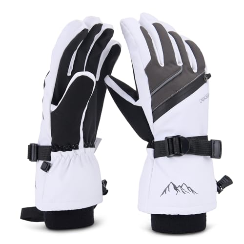 Caracaleap Ski Gloves for Men Women - Winter Snow Windproof Waterproof Skiing Snowboarding for Cold Weather Warm
