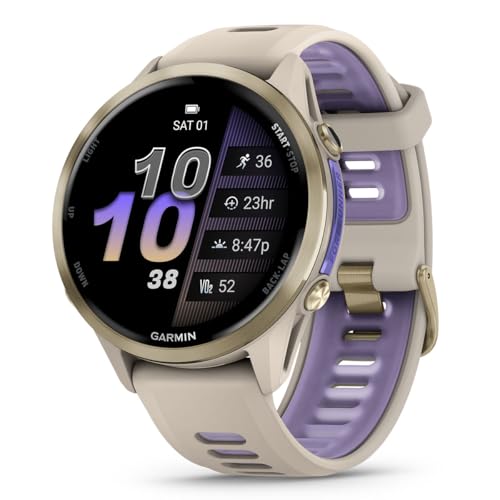 PlayBetter Garmin Forerunner 970 (Soft Gold French Gray/Translucent Indigo) Premium GPS Running & Triathlon Smartwatch Bun...