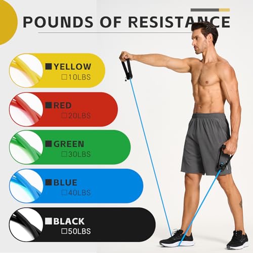 Professional Resistance Bands. Latex-Free, Work Out Bands, Stretch Bands for Working Out Women or Men, Exercise Bands Set ...
