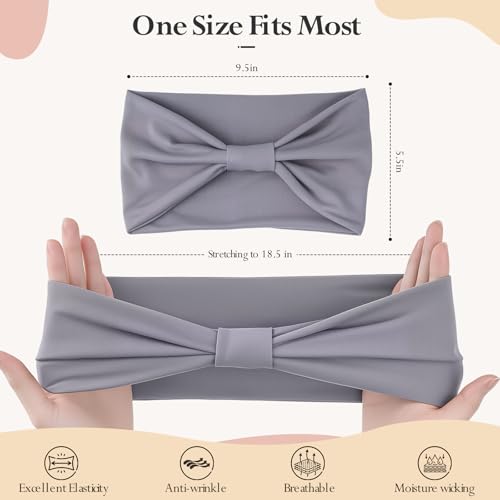 HSEM Headbands for Women, Wide Elastic Head Bands, Non-Slip Thick Hair Bands, Sports Stretchy Sweat Bands, Large Knotted S...