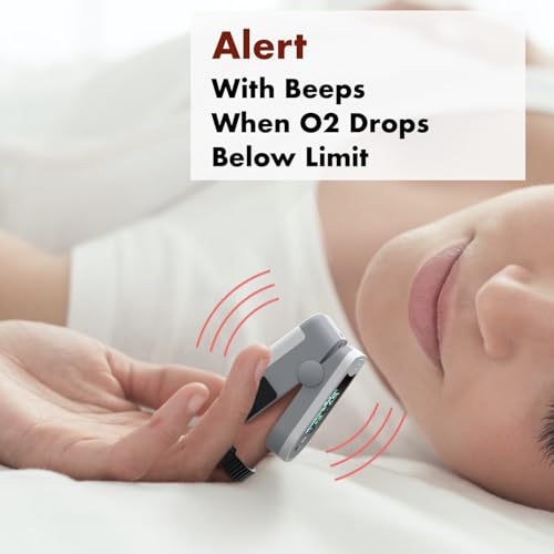 EMAY Sleep Oxygen Monitor with Built-in Recording Capability | Track Continuous Blood Oxygen Levels & Pulse Rate Overnight...