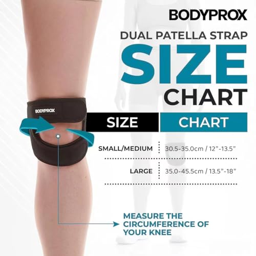 Bodyprox Patellar Tendon Support Strap (Large), Knee Pain Relief Adjustable Neoprene Knee Strap for Running, Arthritis, Ju...