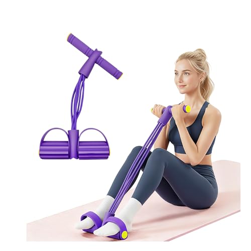 Multifunctional Pedal Resistance Band with Handle,4/6/8 Tubes for All Weights,Upgrade Heavy-Duty TPE Tubes with 300% Stret...