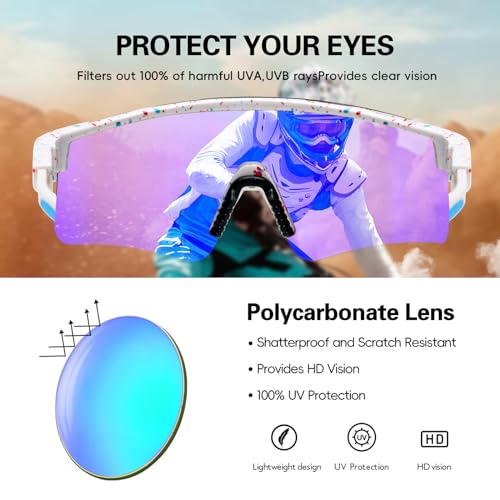 IKTOD Sports Sunglasses Men Women Anti-UV Baseball Sunglasses Youth Cycling Running Softball Goggles