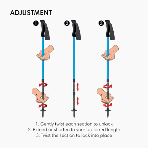 Fizan Compact 4 Trekking Poles – 6.0 oz Ultralight, Backpacking, Thru Hiking Poles, Adjustable, Collapsible, Customized Fi...