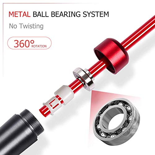 Redify Weighted Jump Rope for Workout Fitness(1LB), Tangle-Free Ball Bearing Rapid Speed Skipping Rope for MMA Boxing Weig...
