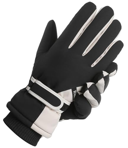 Winter Ski-Gloves for Men-Women Non-Slip-Plus-Velvet-Thickened Mitt Waterproof Cold-Weather Touchscreen-Cycling-Gloves S/M
