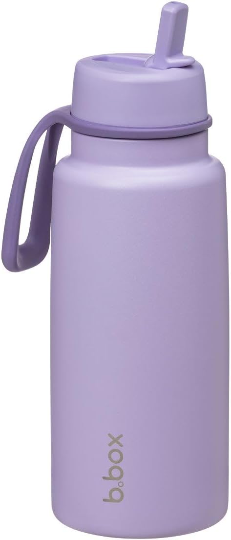 b.box Triple Insulated 34oz Water Bottle w/Stainless Steel Straw. 46 Hours Cold. Leak Proof Tumbler with Lid and Straw for Travel, Gym & School. BPA Free Sports Water Bottles.