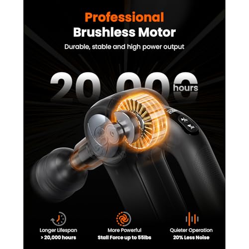 BOB AND BRAD D5 Pro Plus Massage Gun with Heat, FSA-HSA Eligible, 13mm Amplitude Deep Tissue Percussion Massage Gun with M...