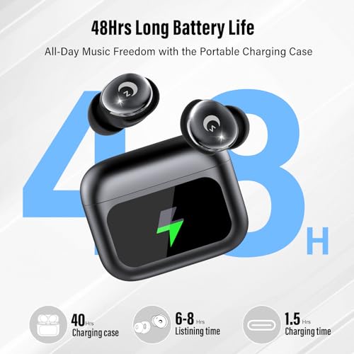 VEKJ Sleep Earbuds, Bluetooth 5.4 in Ear Smart Touch Screen Earbuds, 48H Mini Sleep Headphones Small Design for Side Sleep...