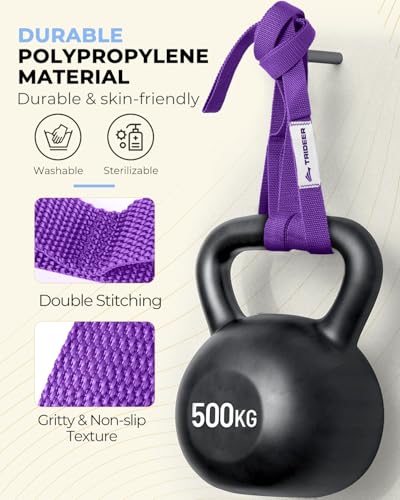 Trideer Stretching Strap Yoga Strap for Physical Therapy, 10 Loops Yoga Straps for Stretching, Non-Elastic Stretch Strap f...