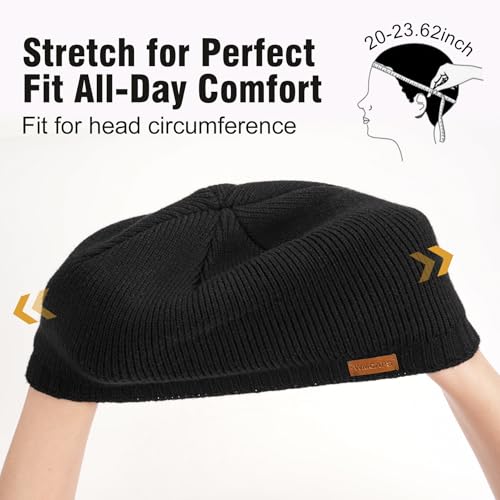 Wmcaps Winter Hats for Men Women, Fleece Lined Knit Beanie Warm Soft Stocking Cap for Cold Weather Outdoor