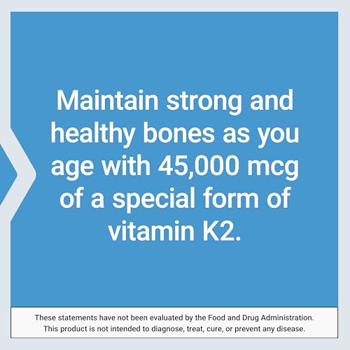 Life Extension Mega Vitamin K2 High Potency for Strong Bones, clinically Studied 45 mg K2 Dosage, Promotes Healthy Bone De...