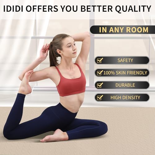 Large Yoga Mat (6'x 4') - Extra Long and Wide Workout Mat for Men and Women,Non-Slip POE 0.32''/0.4'' Thick Fitness Mat, E...