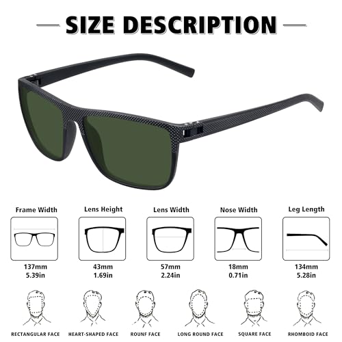 STORYCOAST Polarized Sunglasses for Men Women Classic Square Sports Fishing Running Golf Sun Glasses UV Protection