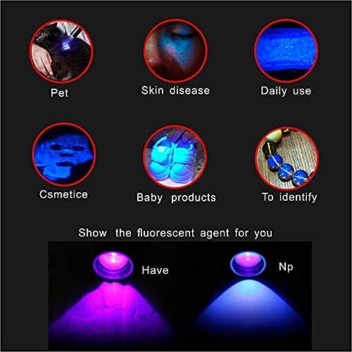 LELUOHQ 2 Pack UV Penlight Flashlight Mini LED Tactical Torch High Lumens Blacklight Detector for Money, Pet Urine, Stains, Bed Bug - Short Purple Light