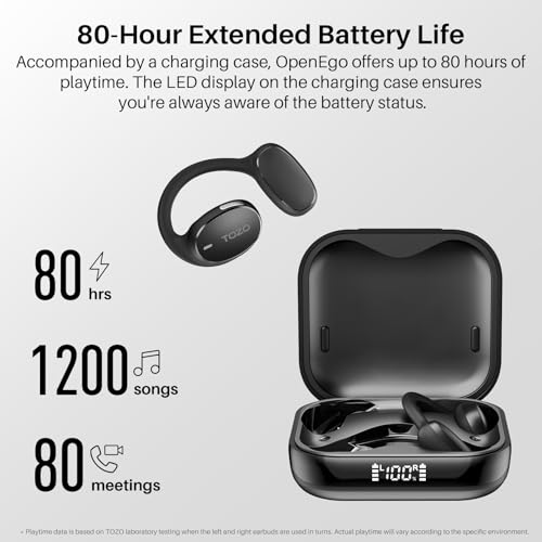 TOZO OpenEgo Open Ear Earbuds Bluetooth Headphones, AI Translation Wireless Earbuds with Real-Time 100+ LanguagesTranslati...