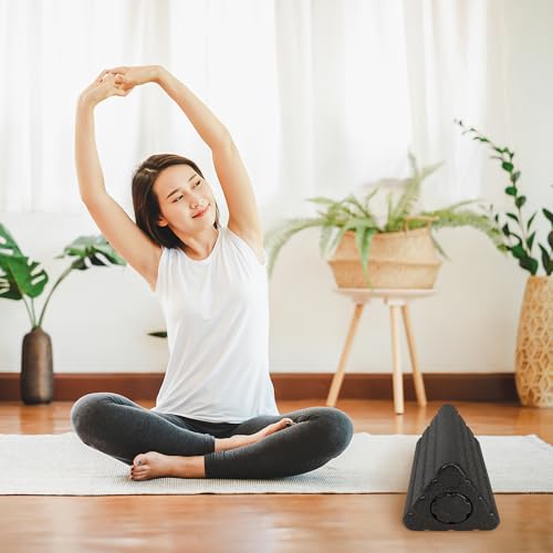 Yoga Blocks 2 in 1 Triangle Foam EPP Roller, 9x5x4 Inch Triangular Wedge Block for Neck Waist HIPS Back Legs, High Density...