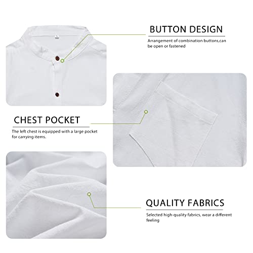 AOTORR Men's 2 Piece Linen Set Button Down Short Sleeve Shirt and Short Beach Outfit