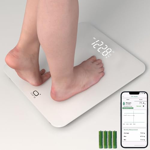O'CARE Smart Scale for Body Weight and BMI Weighing,High Accuracy Digital Bathroom Scale with LED Large Display,Smart APP ...