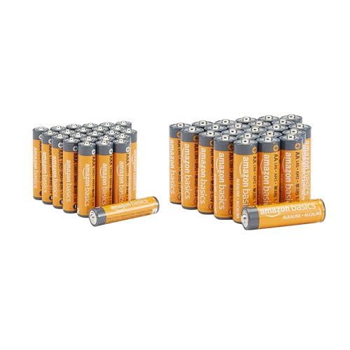 Amazon Basics AA & AAA High-Performance Alkaline Batteries Value Pack - 24 Double AA Batteries and 24 Triple AAA Batteries...