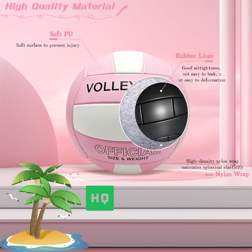 Stavanicen Volleyball Official Size 5 for Indoor Outdoor, Soft Touch Volleyballs for Adults Beach Pool Game Gym Training P...