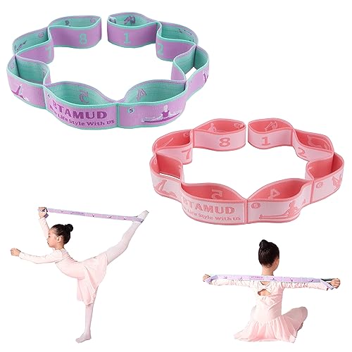 BTAMUD 2 PCS Stretch Strap for Kids Dance Elastic Band for Children Gymnastics Stretching Strap Kids Stretching Bands Mult...