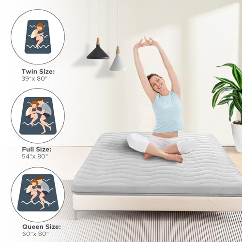 Japanese Futon Floor Mattress, 100% High Density Comfortable Foam, 3.5" Thicken Foldable Mattress Tatami Mat Sleeping Pad,...