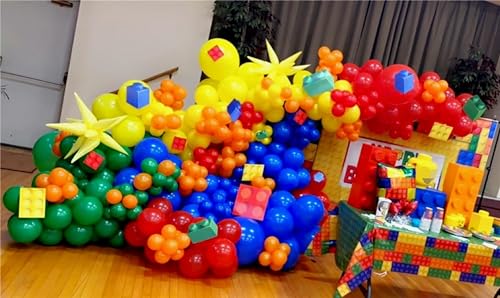 Rainbow Balloons, 60 Pcs Multi Colorful Balloons Set with Primary Color Confetti Balloons, Bright Multicolor Circus Balloo...