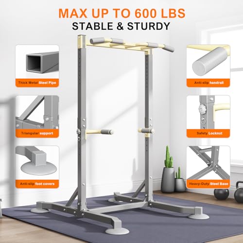 DONIUZ Multi-function Pull Up Station, Portable Workout Equipment with Pull Up Bar and Dip Station for Home Gym, Support 6...