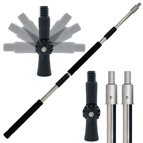 Greeily Paint Roller Extension Pole, 4ft to 12ft Paint Extension Pole Multi-Purpose Splicing Adjustment Long for Spider Br...