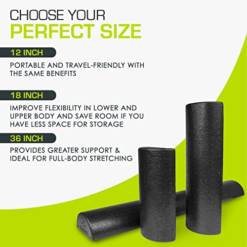 ProsourceFit High Density Foam Rollers - inches long. Firm Full Body Athletic Massager for Back Stretching, Yoga, Pilates,...