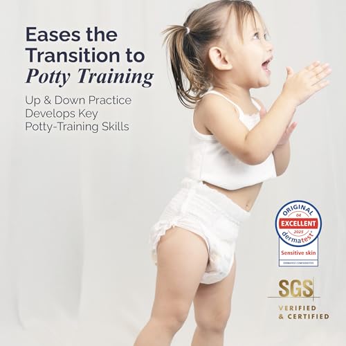 Hoppi 360° Waistband Potty Training Pants | Size 5 Pull Up Diapers (27-38 lbs) | Ultra Soft Hypoallergenic for Sensitive S...