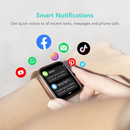SKG Smart Watch for Women, Fitness Tracker with 5ATM Swimming Waterproof, Sleep Monitor, 1.7'' Touch Screen Smartwatch Fit...