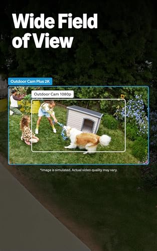 Ring Outdoor Cam Plus, Battery (newest model), Home or business security, Wide-Angle 2K Video with Ring Vision, Low-Light ...