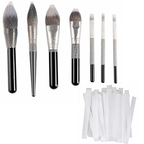 CLOTHOBEAUTY 40 pcs Makeup Brushes Pen Guard Protector Set Reusable Expandable Mesh Cover(Not include Brushes)