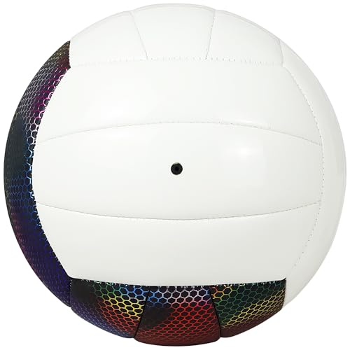 EVZOM Glow in The Dark Volleyball Size 5, Reflective Glowing Leather Volleyballs -Gift for Kids, Men, Women Indoor Outdoor...