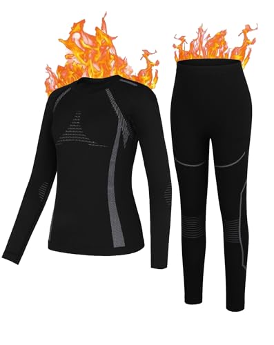 beautyin Thermal Underwear for Kids Athletic Thermals Top and Bottom Set Boys Girls Long Johns Set Winter Base Layer