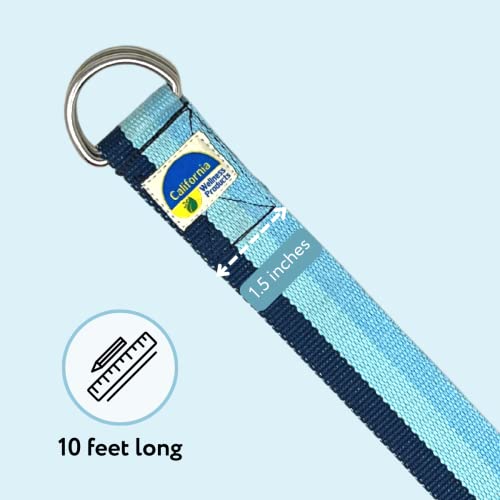 California Yoga Strap | Yoga Belt with Safe Adjustable D-Ring Buckle for Pilates | Stretching Strap | Exercise Bands | Phy...